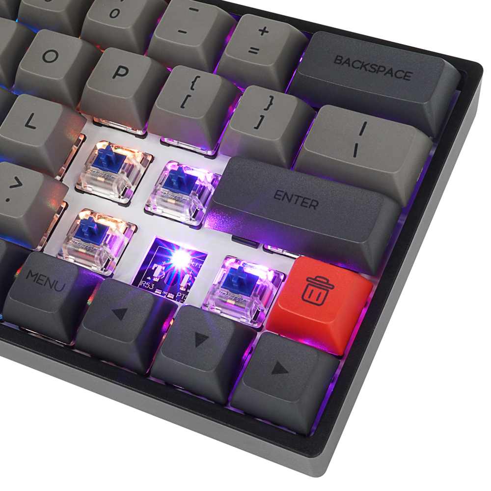 SK64S 64Key RGB Backlit Mechanical Gaming Keyboard NKRO bluetooth5.1 Type-C Dual-Mode PBT Keycap Gateron Optical Switch Keyboard