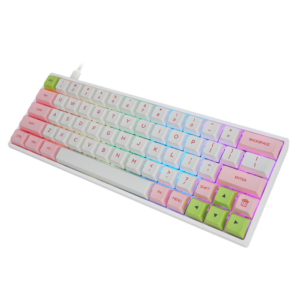 SK64S 64Key RGB Backlit Mechanical Gaming Keyboard NKRO bluetooth5.1 Type-C Dual-Mode PBT Keycap Gateron Optical Switch Keyboard