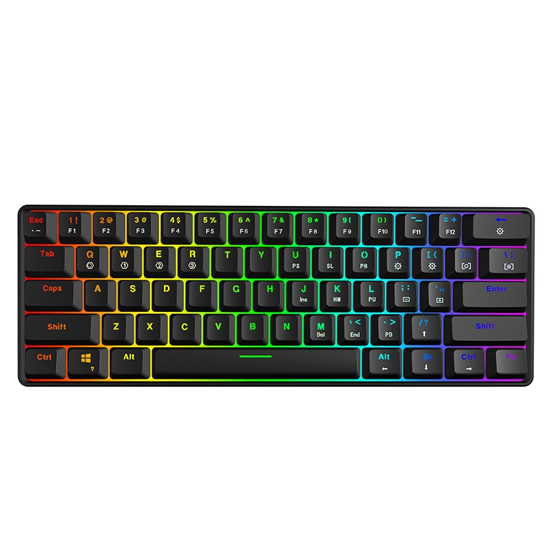 Skyloong Mini Portable 60% Mechanical Keyboard Wireless Bluetooth Gateron Mx RGB Backlight Gaming Keyboard GK61 SK61 For Desktop