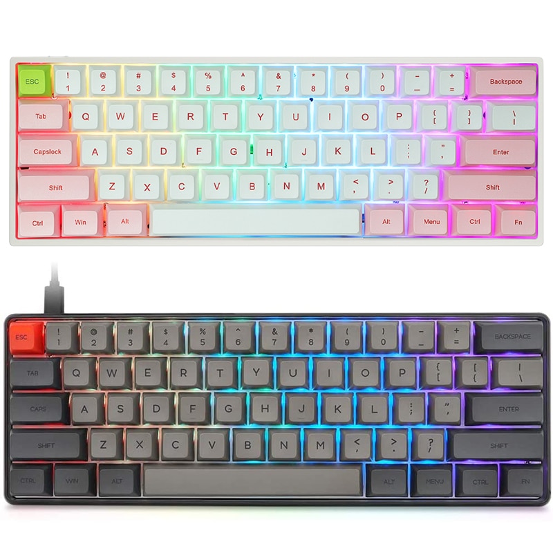 Skyloong Mini Portable 60% Mechanical Keyboard Wireless Bluetooth Gateron Mx RGB Backlight Gaming Keyboard GK61 SK61 For Desktop