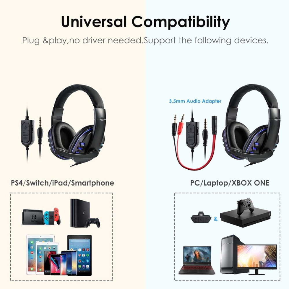 SOONHUA 3.5mm Wired Gaming Headset Deep Bass Game Earphone Computer Headset Gamer Headphones With HD Microphone наушники игровые