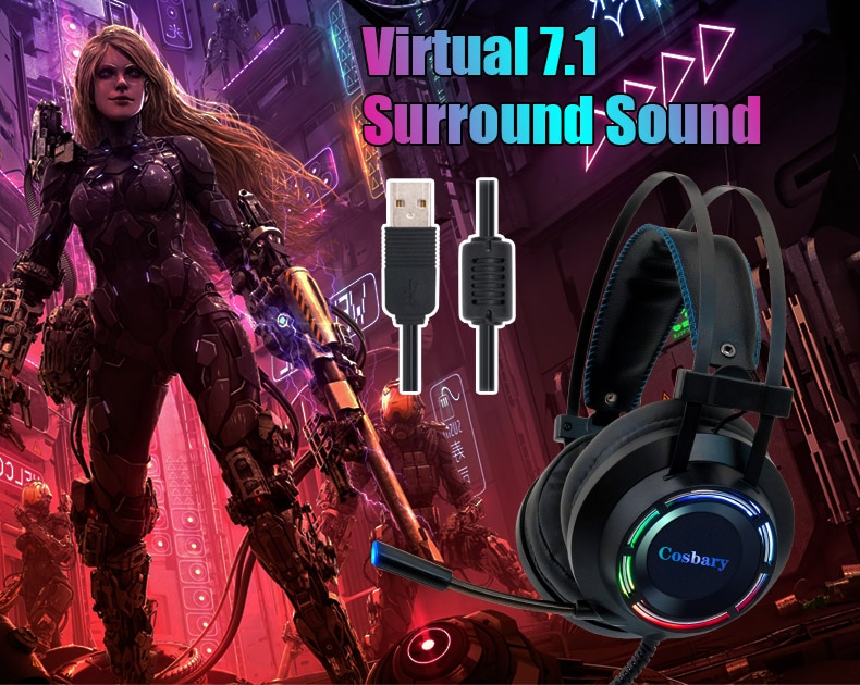 7.1 Gaming Headset Headphones with PC Professional Gamer –